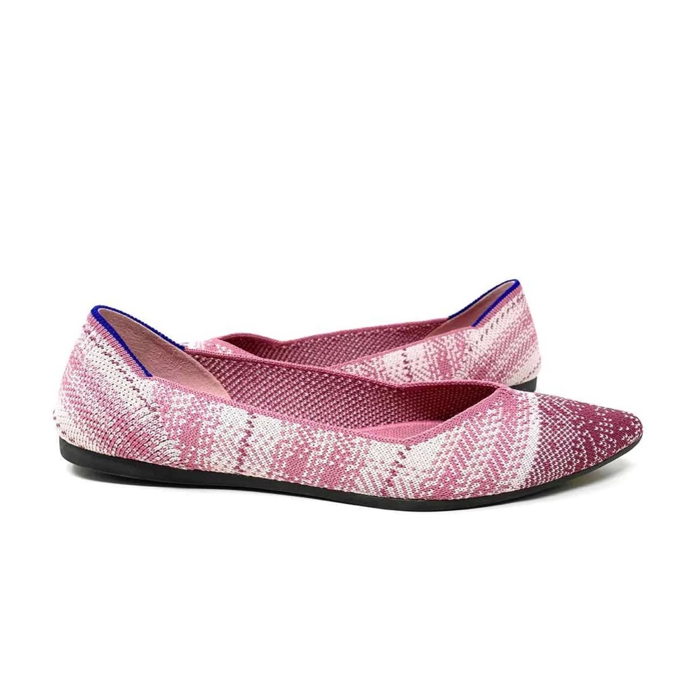 NWOT Rare ROTHY'S Women's Pink/White Pointed Flats